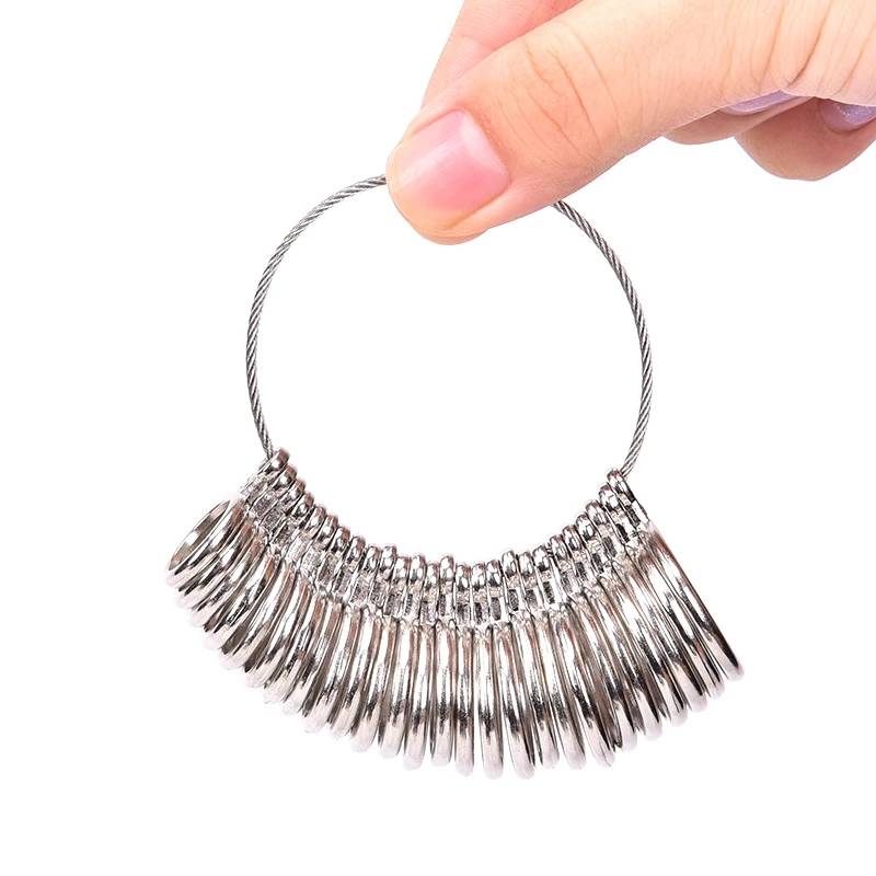 Aluminium Ring Sizer Mandrel Finger Sizing Measuring Stick and Stainless Iron Ring Sizer Guage Set J