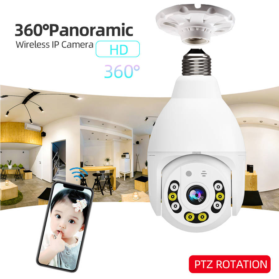 GUUDGO V380 8 LED WIFI E27 Bulb Dome Camera PTZ AP Hotspot Dual Light 4 infrare