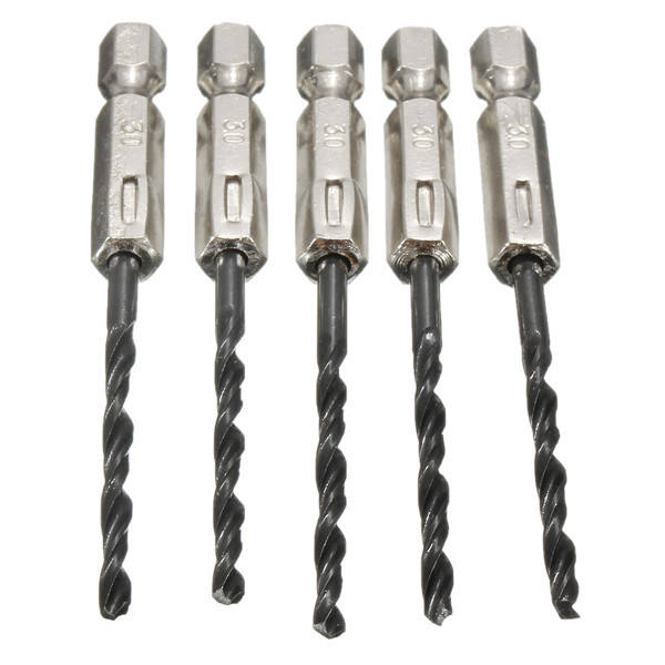 15pcs 3/4/5mm HSS 1/4 Inch Hex Shank Twist Drill Bit