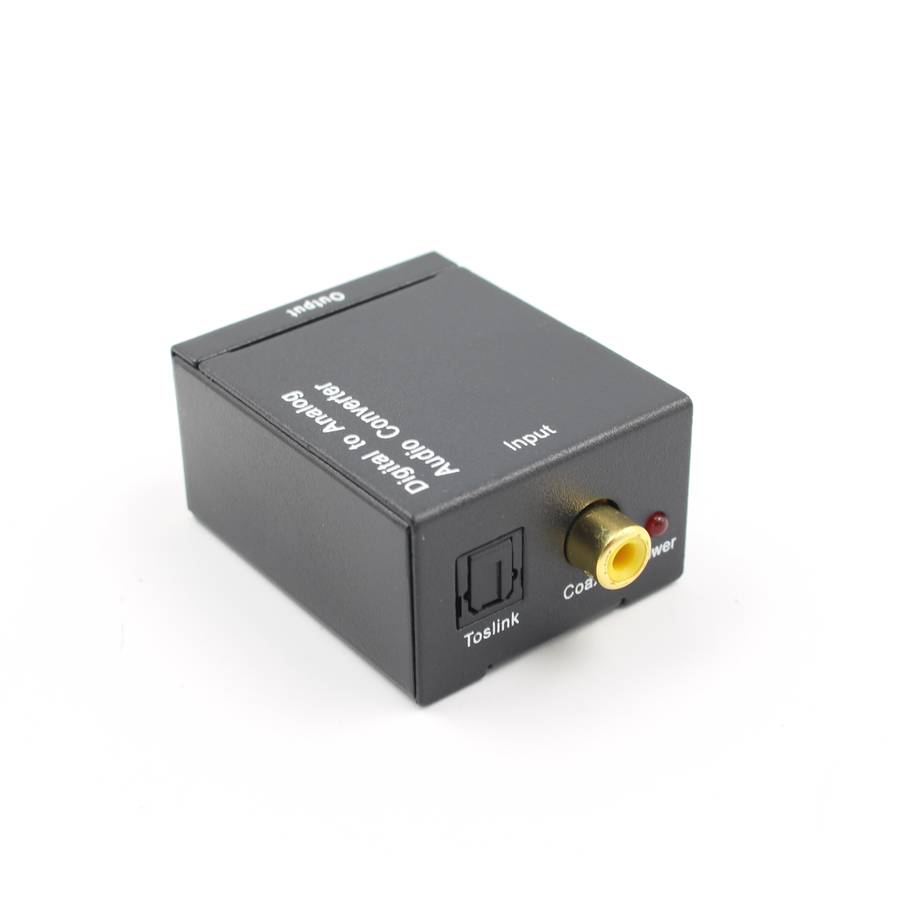 Digital Optical Coax to Analog RCA L/R Audio Converter Adapter with Fiber Cable