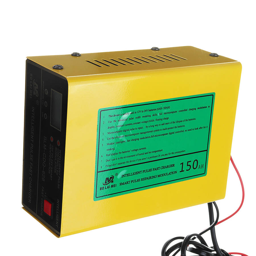 New 12V/24V Lead Acid & Lithium Battery Charger for Auto Car Pulse Repair Fast Charge