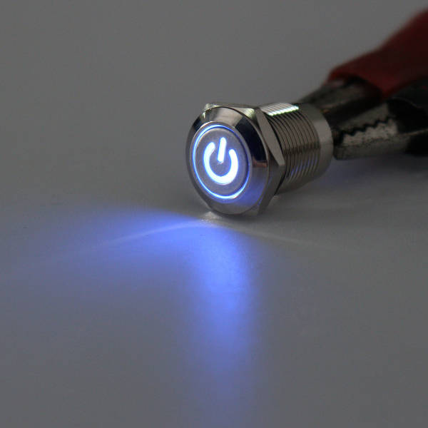 Excellway 12V 4 Pin Led Metal Push Button Switch Momentary Power Switch Waterproof