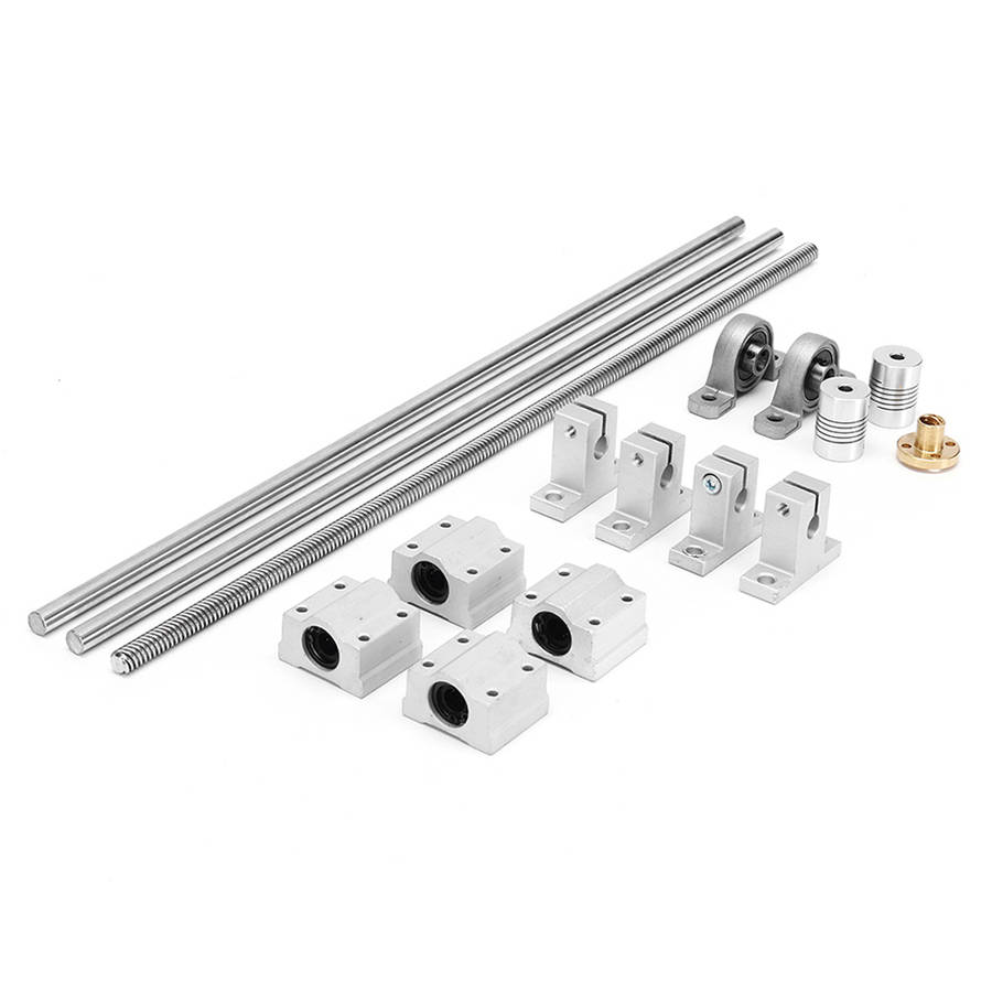 Machifit 15pcs 400mm Optical Axis Guide Bearing Housings Linear Rail Shaft