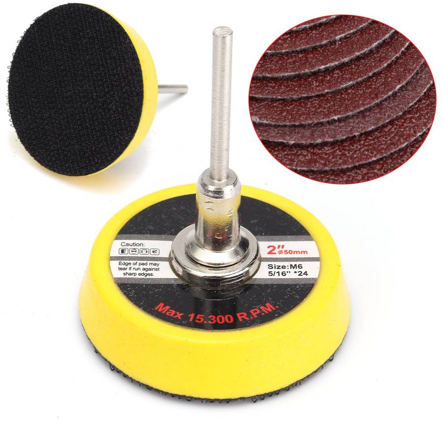 50mm Sanding Disc with 100pcs 60-2000 Grit Round Sandpaper for Polishing