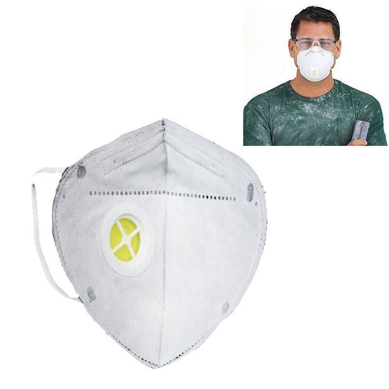 10Pcs Folding Valved Safety Anti-Dust Activated Carbon Charcoal Particulate Respirator Face Mask