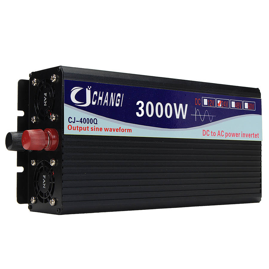 Intelligent Screen Pure Sine Wave Power Inverter 12V/24V To 220V 3000W/4000W/5000W/ (Watt 24V 3000W)