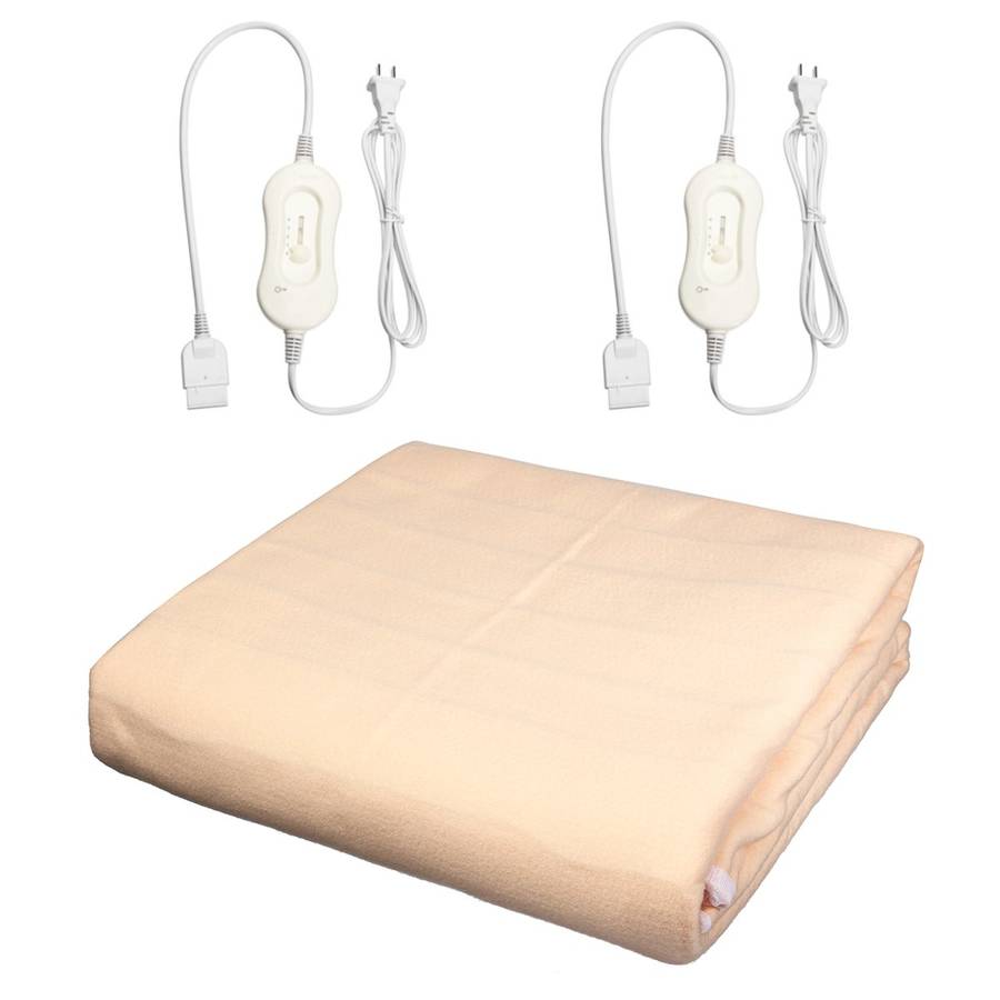 2x1.8M Electric Super King Size Blankets Heated Mattress Fitted Bedside Dual Controller