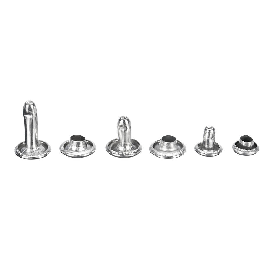 840Pcs Leather Craft Double Cap Rivets Tubular Metal Studs Fixing Tools Kit