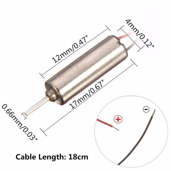 DC 3.7V 66000RPM Wired Micro Coreless Motor For Model Toy