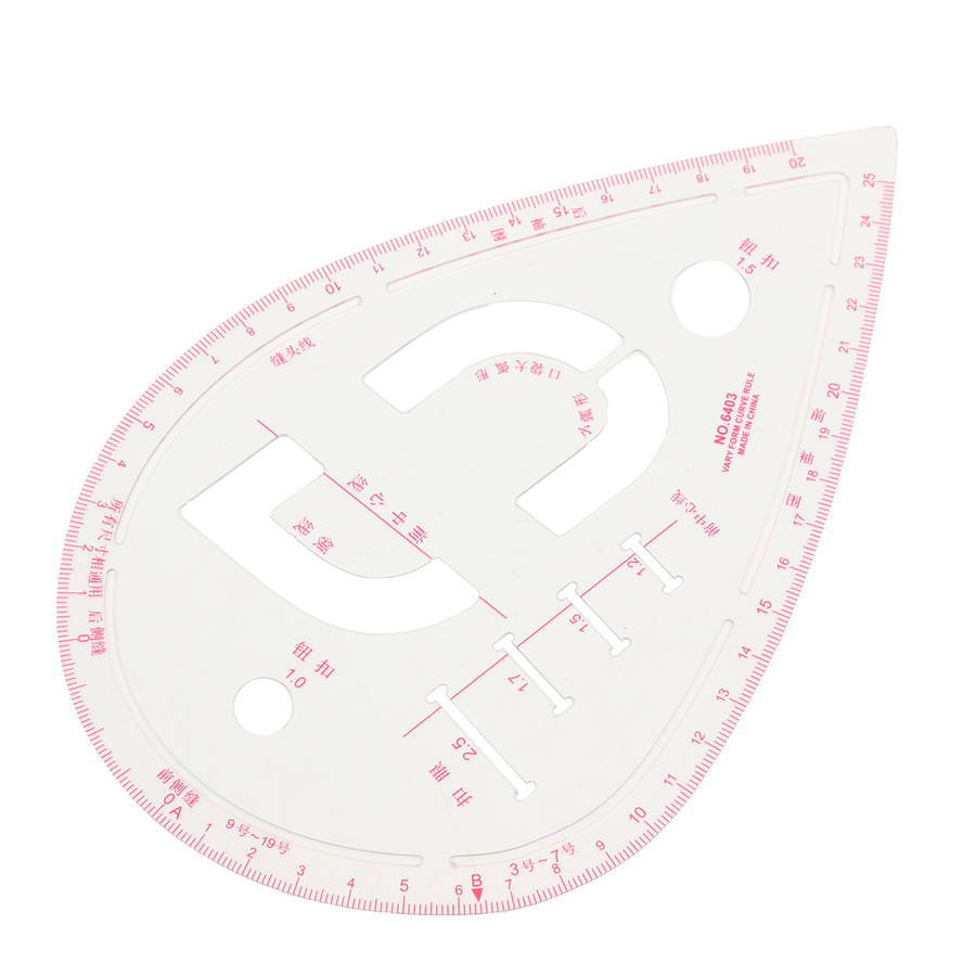 6 Set Clear Straight Curve Ruler Drawing Line Sewing Dressmaking Design Tools