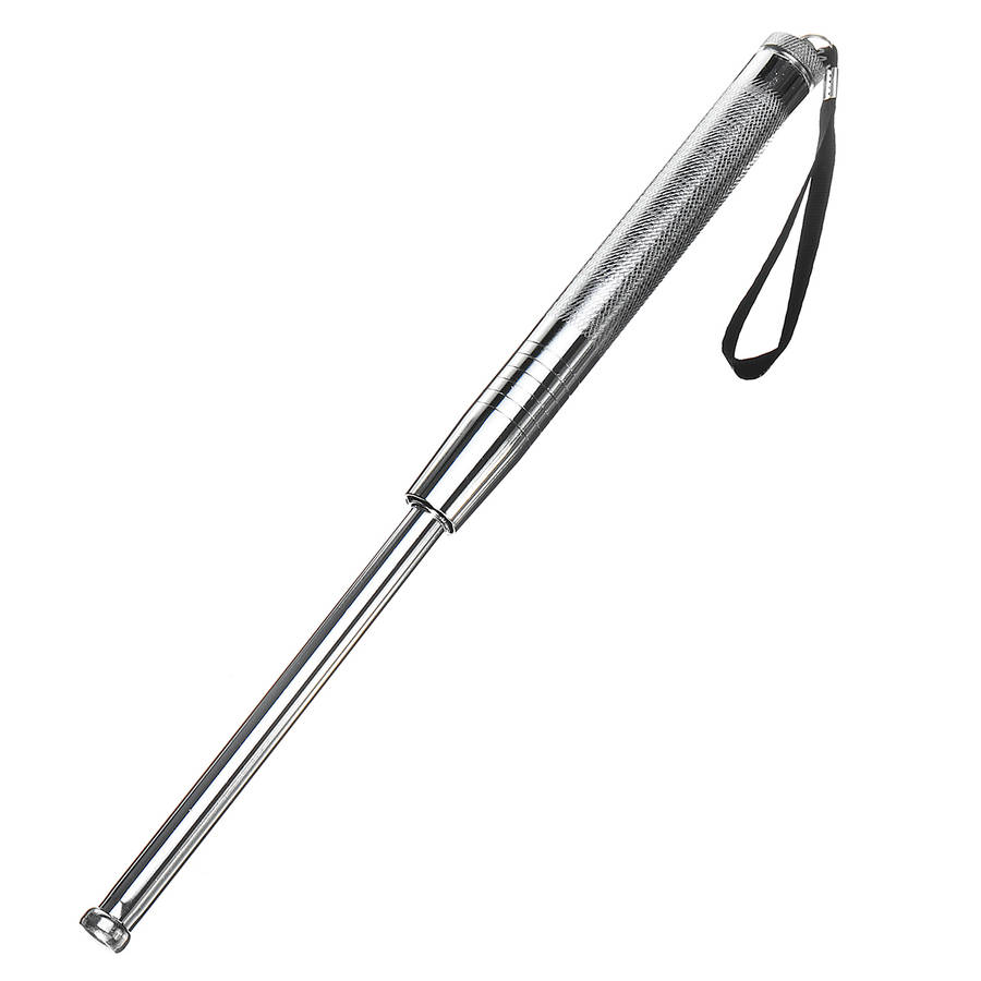 Telescopic Steel Stick Rod Safe Walking Security Emergency Portable 3 Sections Rod (Color Silver)
