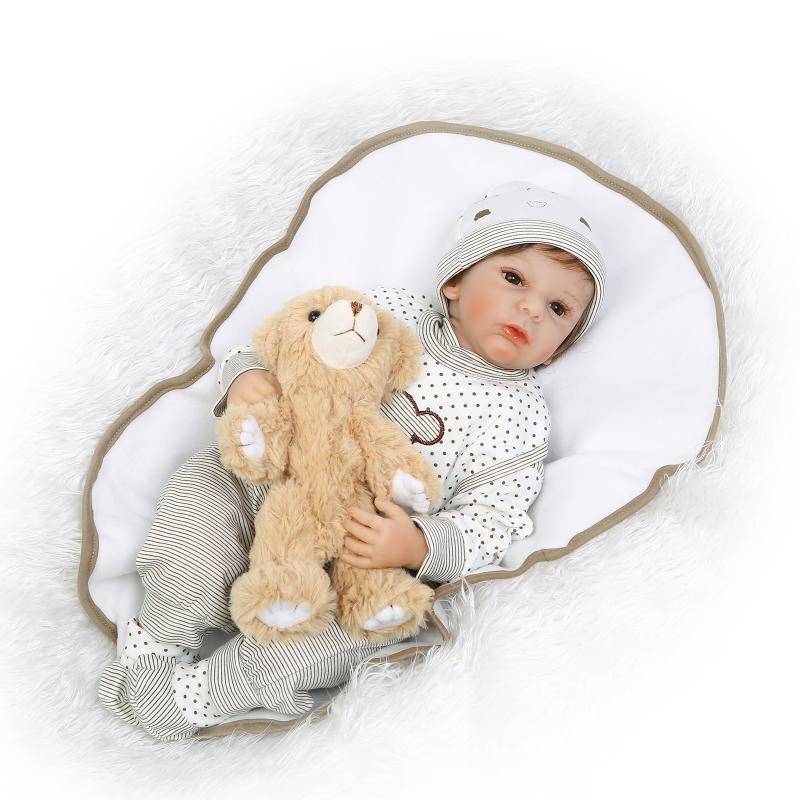 NPK 21'' Reborn Doll Silicone Handmade Lifelike Baby Dolls Realistic Newborn Toy