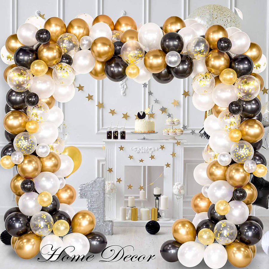 226Pcs DIY Retro Gold Balloon Garland Arch Set Chrome Gold Ballon for Birthday