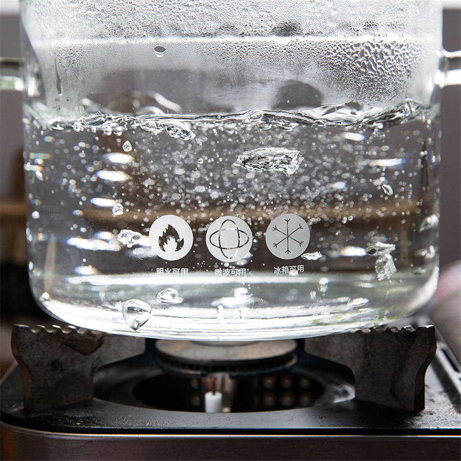New 1.5/1.7L Resistant Clear Glass Cooker Pot Soup Heat Bowl Food Milk Cooker Tool Heating Kit