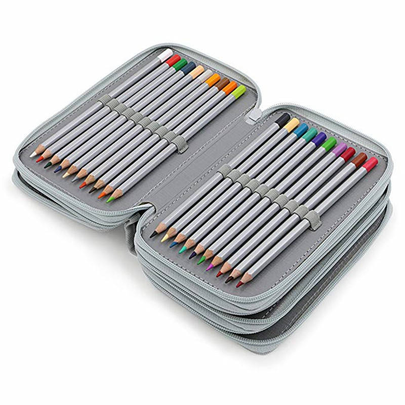 Multifunctional 72 Holes 4 Layers Pencil Case Pencil Curtain Sketch Colored Pencils Bag School Art P
