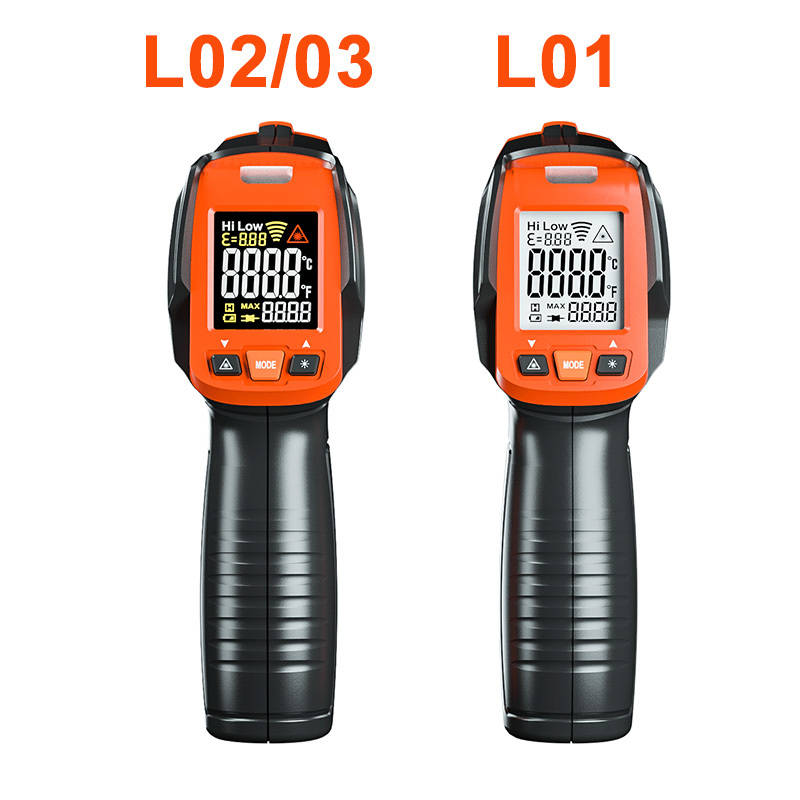 Digital Infrared Thermometer Non Contact Temperature Tool Laser Handheld IR Temp Colorful L (Type C)