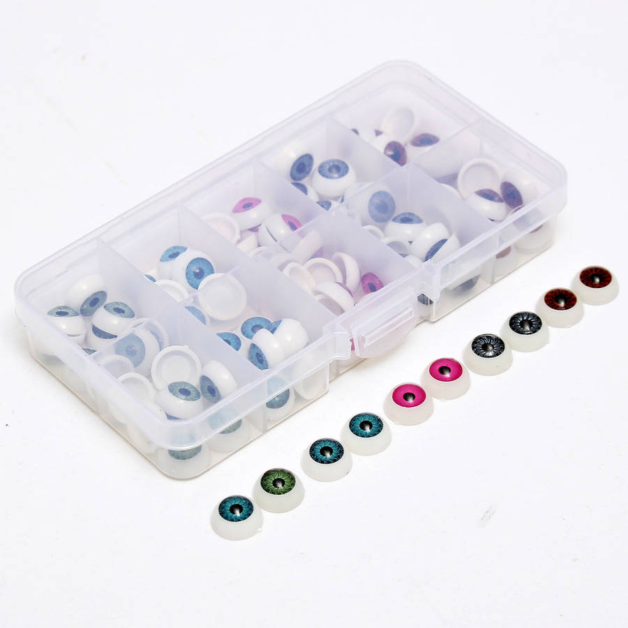 12mm Doll Eyeballs Half Round Acrylic Eyes for DIY Doll Bear Crafts Toys