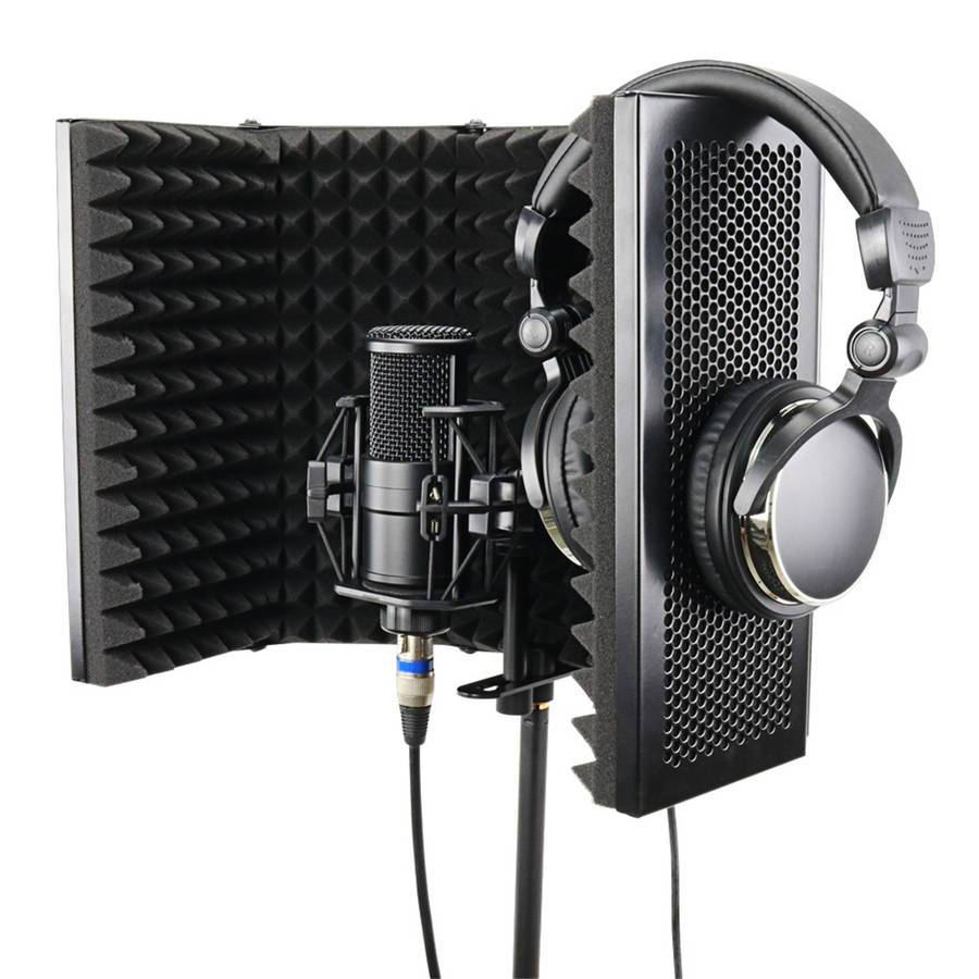 57.5 x 28cm Foldable Adjustable Studio Recording Microphone Isolator Sound