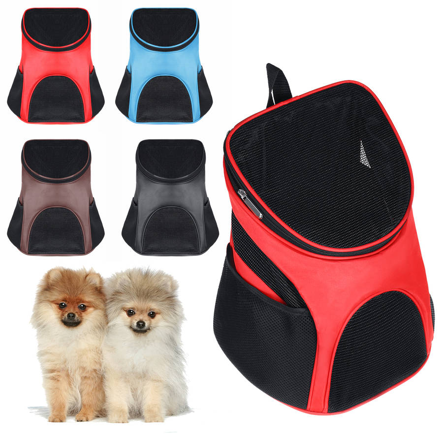 Portable Cat Dog Pet Double Shoulder Mesh Bag Backpack Travel Carrier Case Pouch