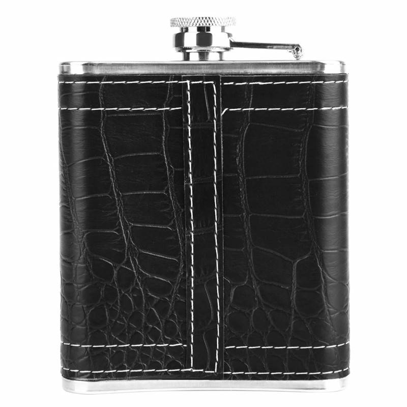 7 oz Leather Stainless Steel Hip Flask Mini Water Bottle Alcohol Bottle