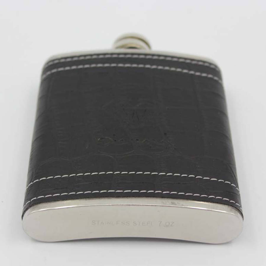 7 oz Leather Stainless Steel Hip Flask Mini Water Bottle Alcohol Bottle