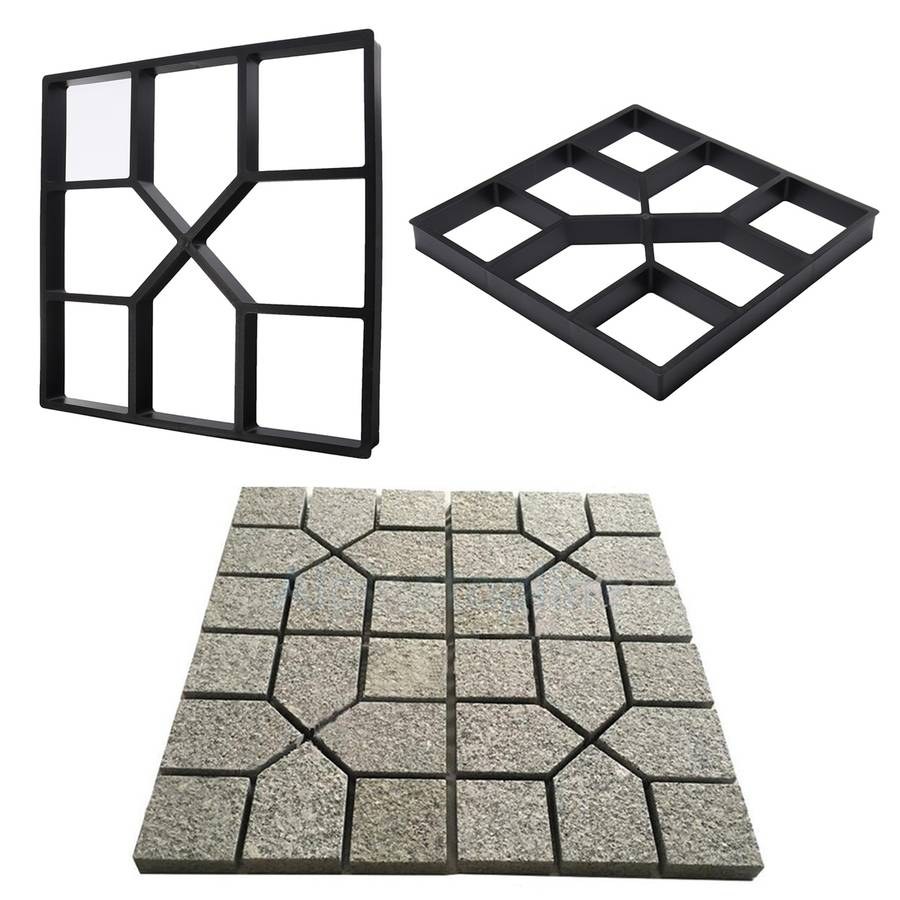 DIY Pavement Paving Molds Concrete Stepping Driveway Stone Path Mold Maker Cement Bricks Mould