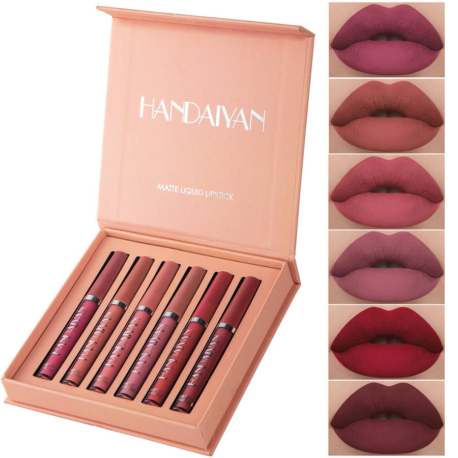 HANDAIYAN 6 Colors/box Matte Liquid Lip stick Kit Women Makeup Set Matt Lipstick Lips Beauty Make Up