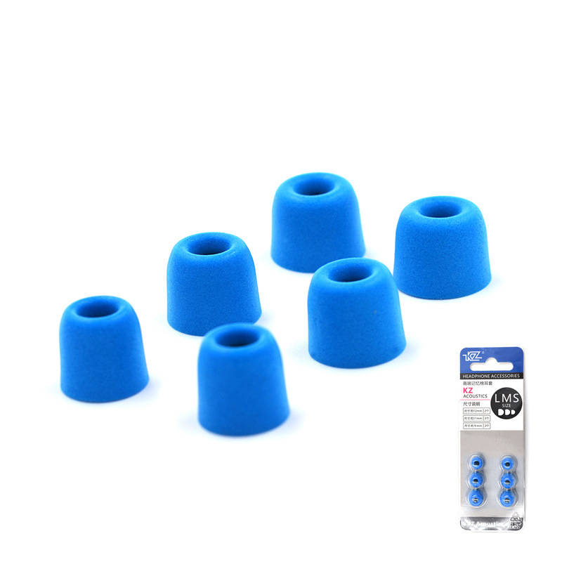 Original KZ 3 Pairs 6PCS Noise Isolating Comfortble Memory Foam Earbud Tip Ear Pads In- (Color Blue)