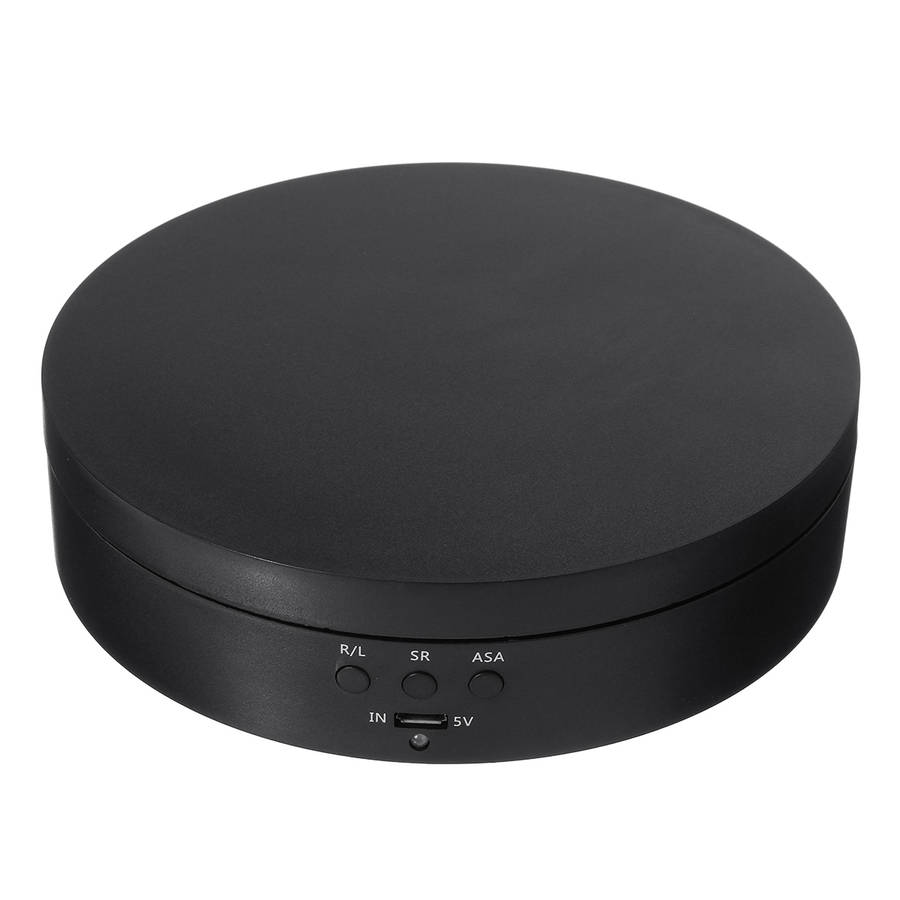 360 Rotating Display Stand Rotary Turntable Jewelry Watch Show Holder Tray Photography (Color Black)