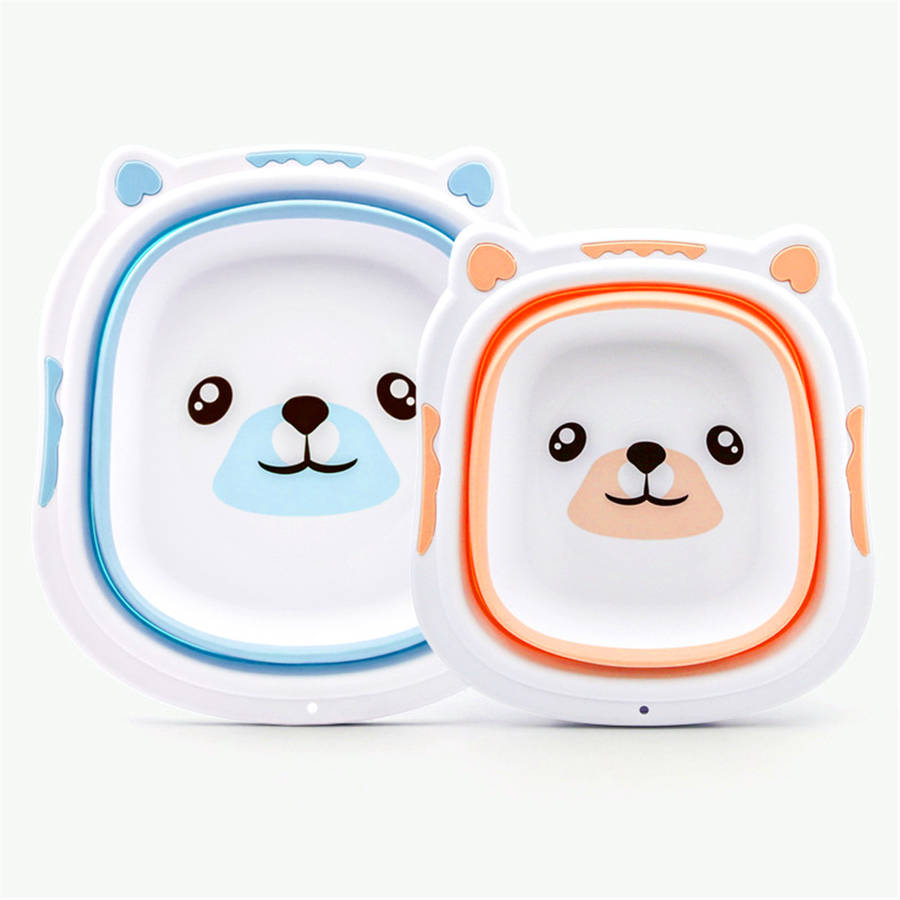 Baby Portable Folding Basin Washbasin For Kids Cute Cartoon Foldable Bath Tub