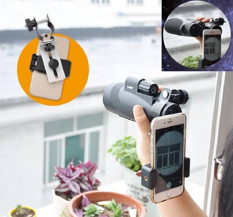 Universal Mobile Phone Adapter Clip Bracket Mount Holder for Telescope Microscope Compatible with Te
