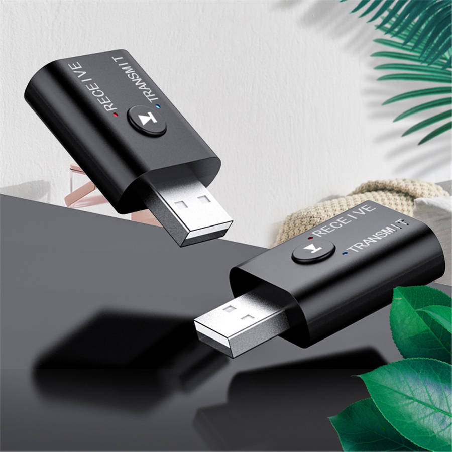 TR6 2-in-1 bluetooth 5.0 Transmitter Receiver Wireless Audio Adapter USB 3.5mm AUX Jack for Car Home