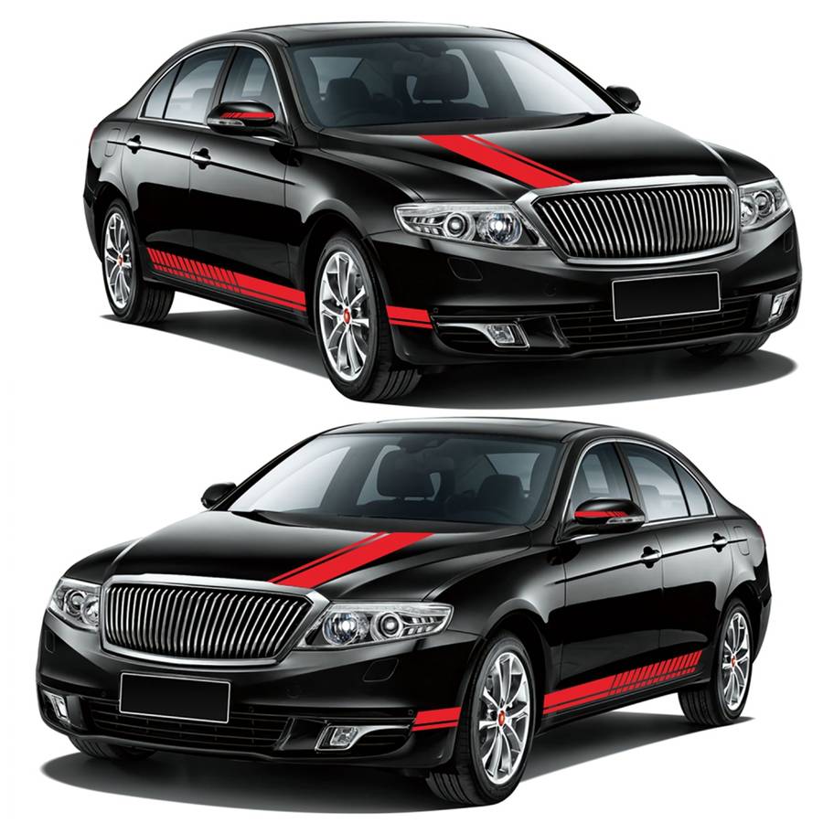 5Pcs Car Body Racing Side Door Long Sticker Hood Mirror Decal Vinyl Stickers