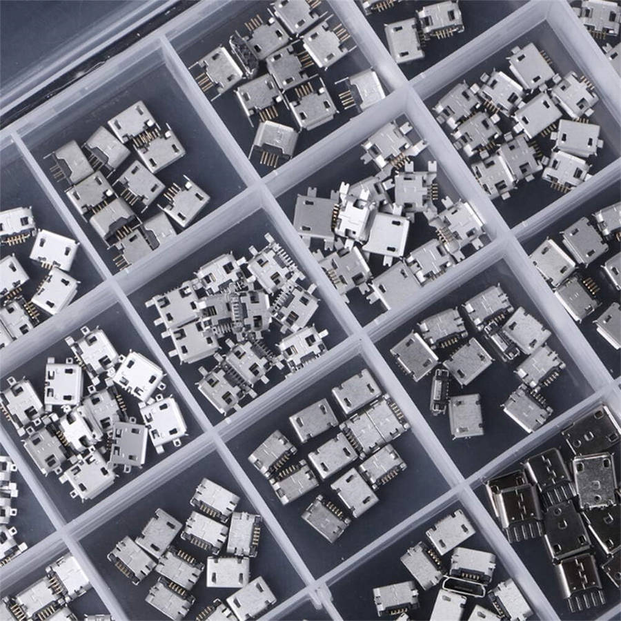 Micro USB - 240PCS 24 Models Micro USB Connector Socket Jack USB Connectors USB Female Box Set for M