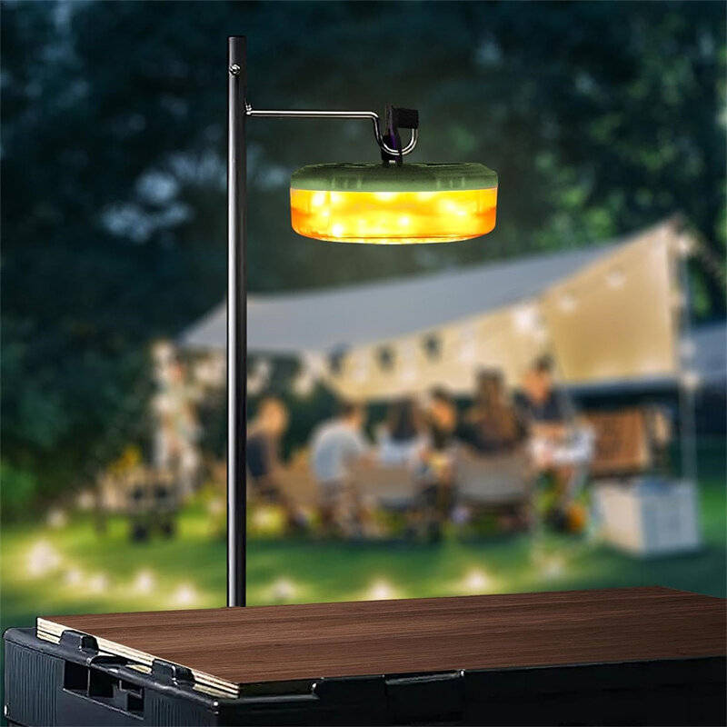 Black Grey - Tent String Lights USB Rechargeable Outdoor LED String Lights,Outdoor Camping Tent LED