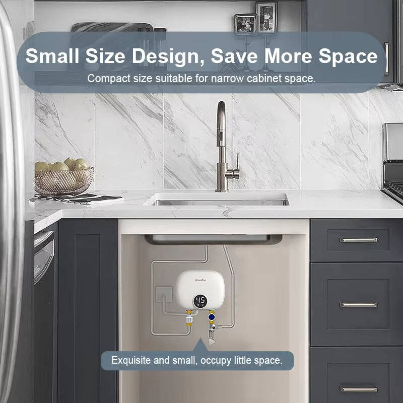 #A - Briwellna P32 Tankless Water Heater 110V/220V On-Demand Hot Water Compact Size Smart Protection