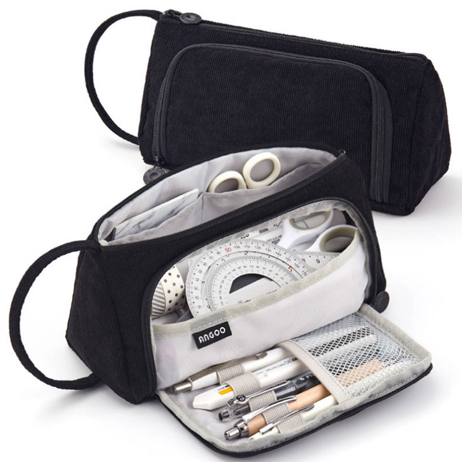 Angoo Pencil Bag Pen Case Large Capacity Marker Holder Pouch Stationery Organizer with Zipper for Sc