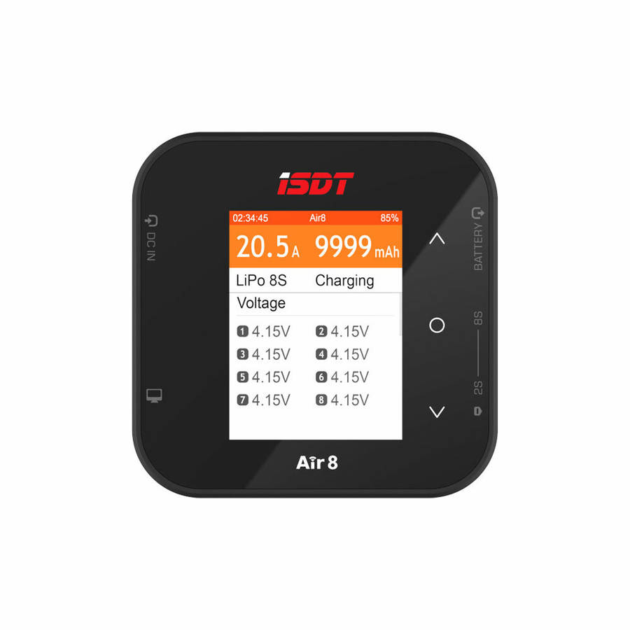 ISDT Air8 BattAir 500W 20A High Power Battery Balance Charger Discharger APP Connection for LiFe Lio