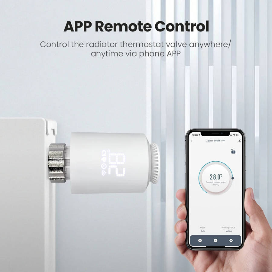TRV06 Tuya Smart Zigbee3.0 Thermostat Radiator Valve Actuator Smart TRV Programmable Temperature Con