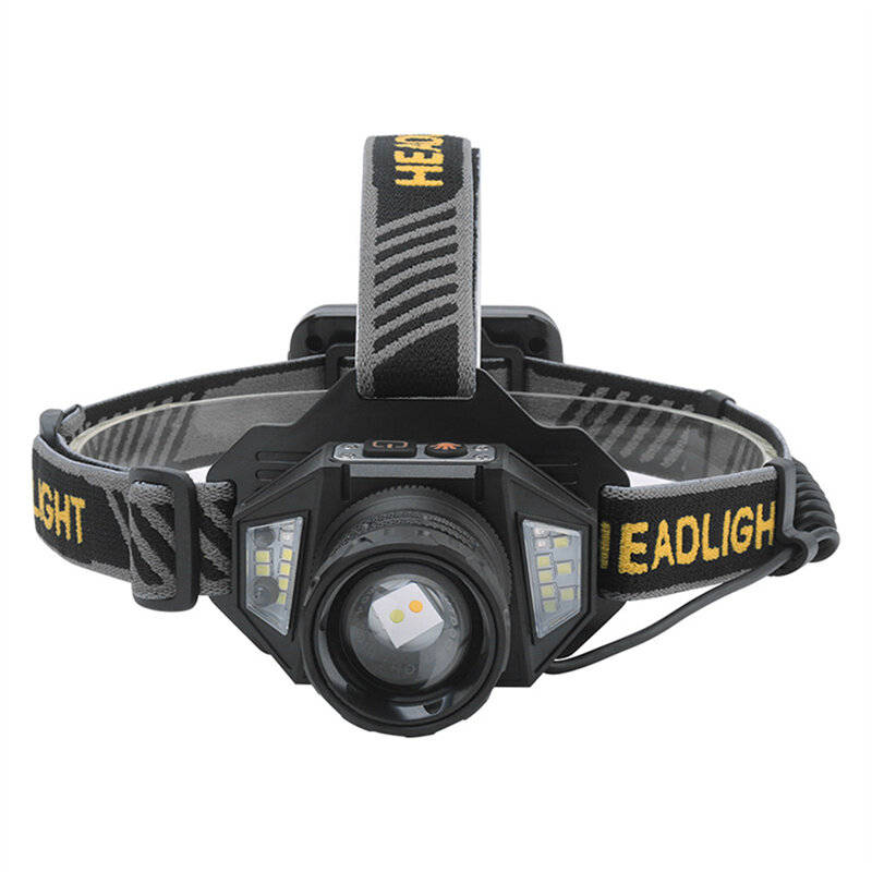 Black - SEEKNITE Smart Sensor Zoomable LED Headlamp, White/Yellow Spotlight/Floodlight Adjusted USB