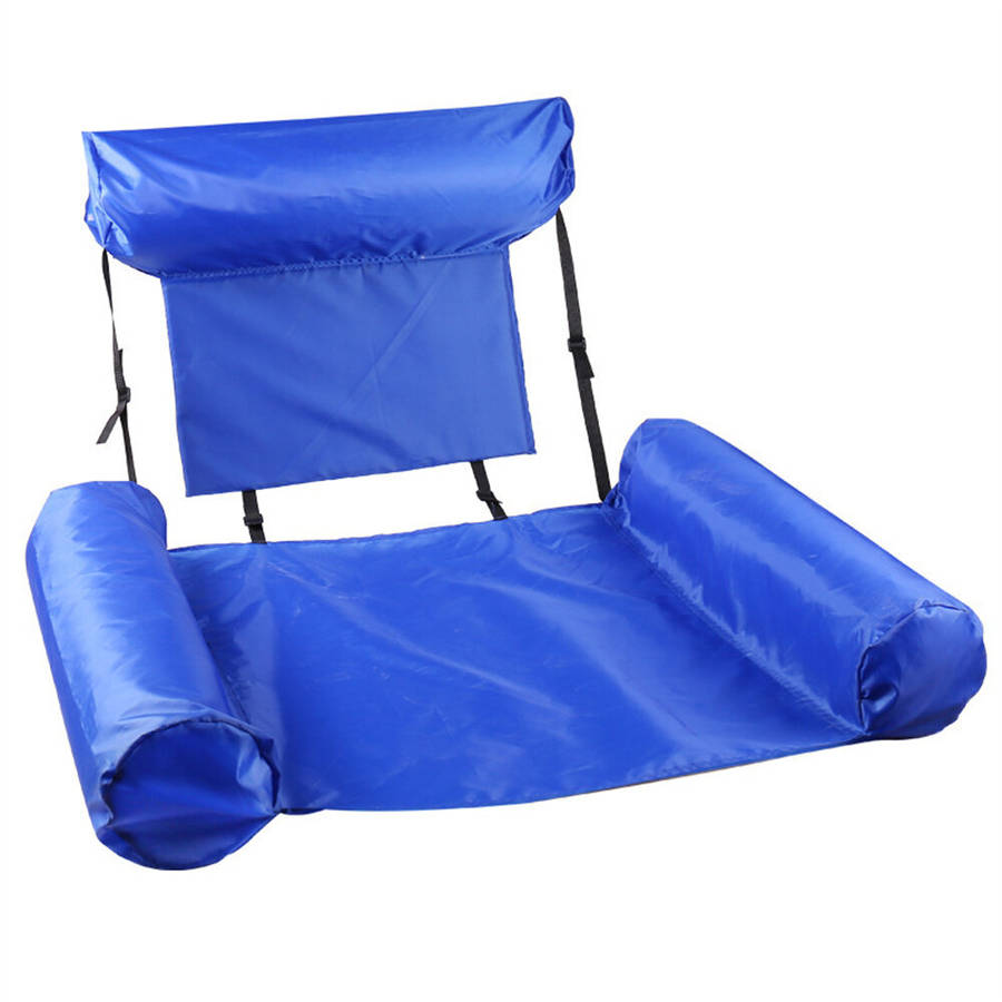 Dark Blue - PVC Summer Floating Row Swimming Pool Floats Foldable Air Mattresses Bed Beach Water Spo