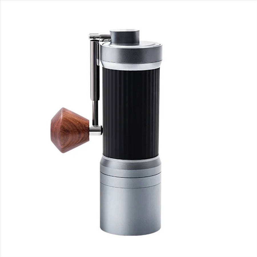 Silver - Comfook Manual Coffee Grinder with Foldable Handle Adjustable 24 Grind Settings Stainless S