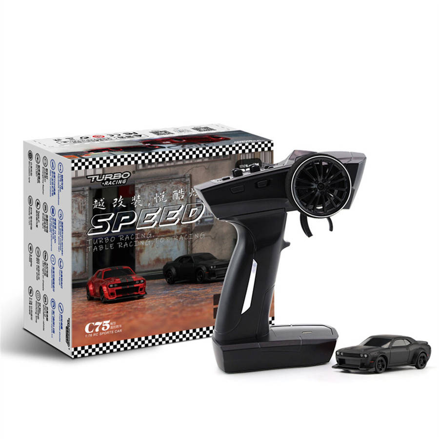 Red - Turbo Racing C75 RTR 1/76 2.4G RWD Mini Drift RC Car Sports Truck LED Lights Full Proportional