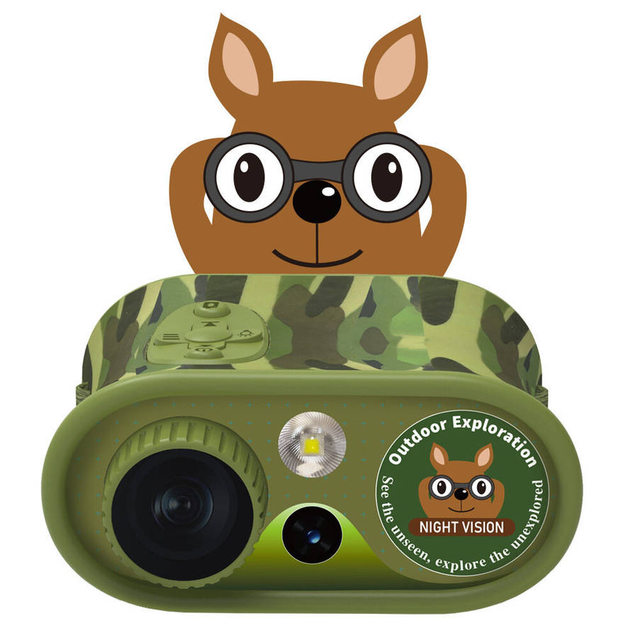 Green - Kids Teens Night Vision Binoculars with 2.4 inch Display 8X Zoom and 5W Tactical LED Light B