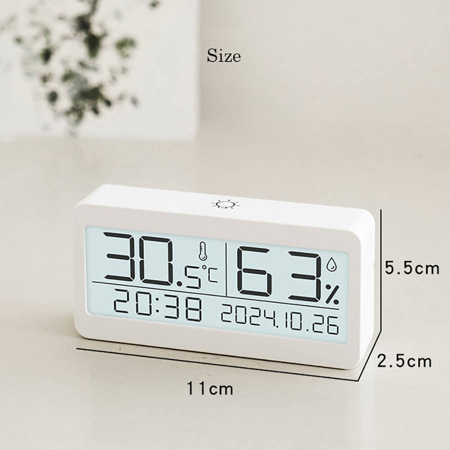 #B - Magnetic Suction LED Simple Clock Back Light Desktop Clock Temperature And Humidity Alarm Clock