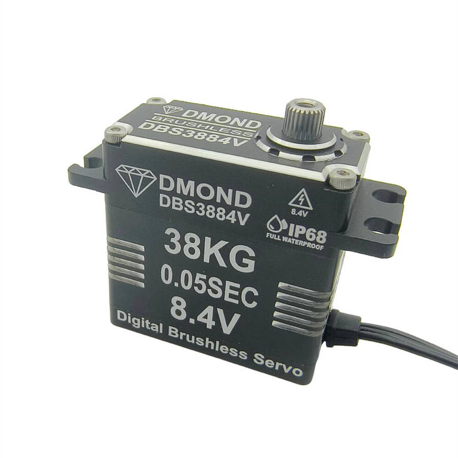 Black - DMOND DBS3884V 38KG 0.05sec 8.4V IP68 Waterproof High Speed Gear RC Digital Brushless Servo