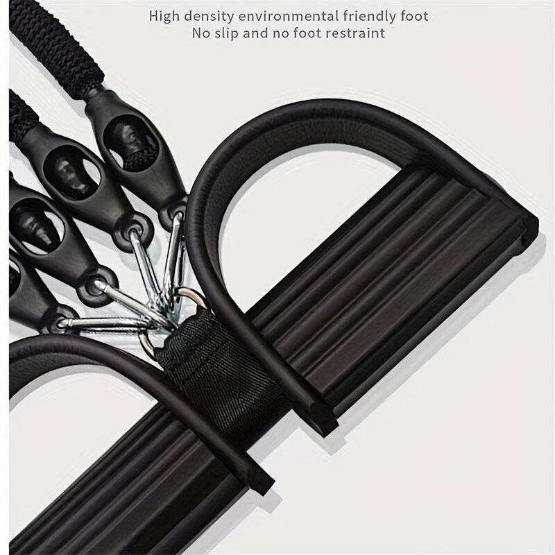 Black - 100 Pounds High Density Resistance Bands with 4 Tension Ropes Environmentally Friendly No Sl