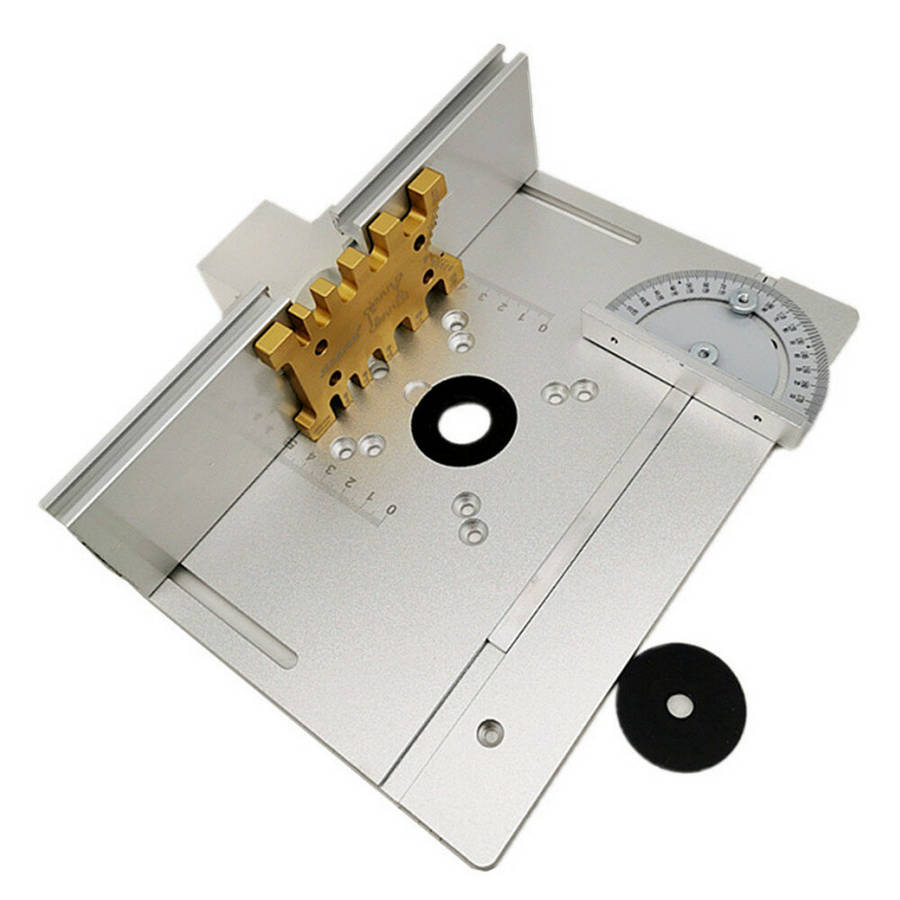 Aluminium Ally Woodworking Router Table Insert Plate Miter Gauge WorkBenches Wood Router Multifuncti