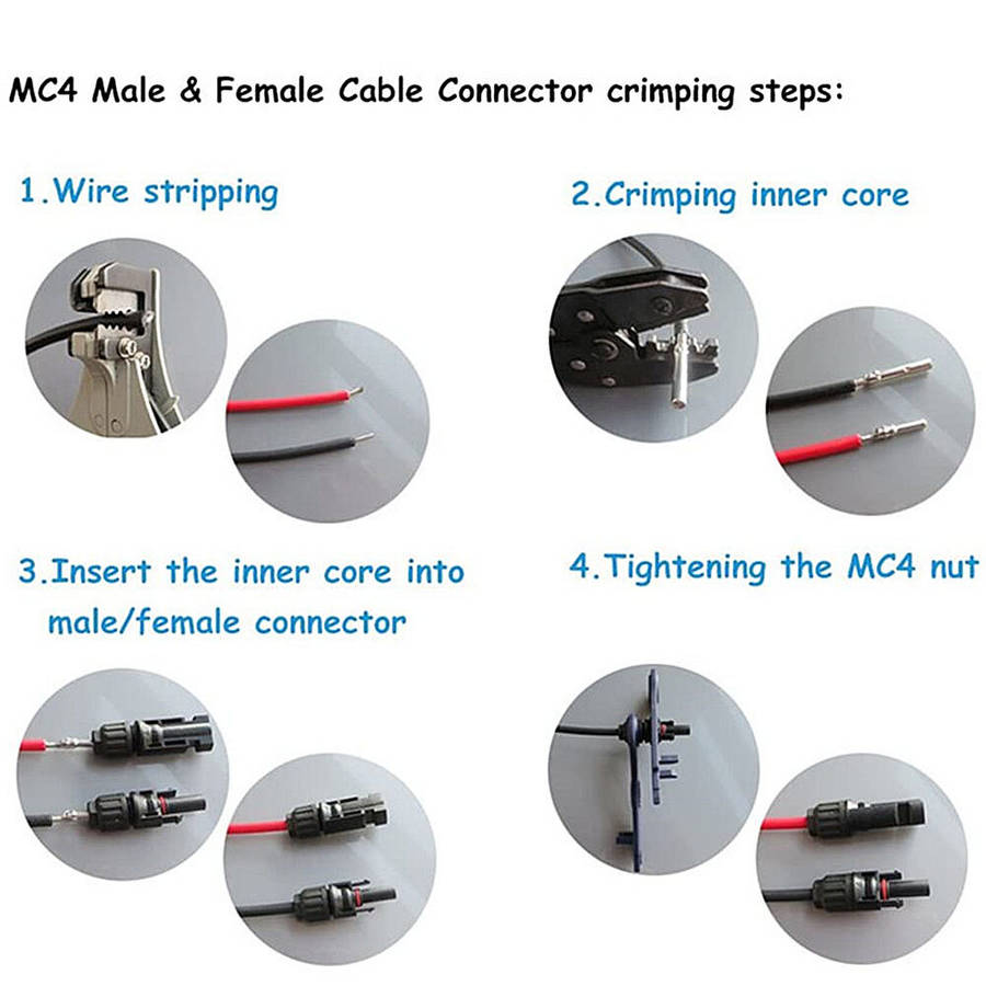 50PCS Solar Connector Male to Female Solar Plug Connector for Solar Panels and Photovoltaic Systems
