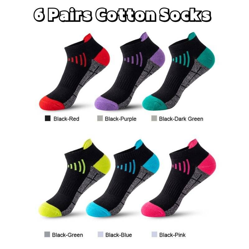 #01 - 6 Pairs Men's Ankle Socks, Anti Odor & Sweat Absorption Breathable Cotton Low Cut Socks Mens S